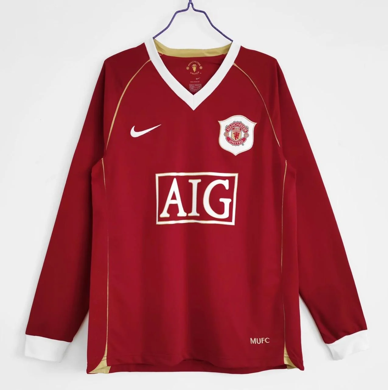 MANCHESTER UNITED HOME 2006/07 RETRO FULL SLEEVES