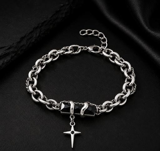 Gothic-style double-chain bracelet