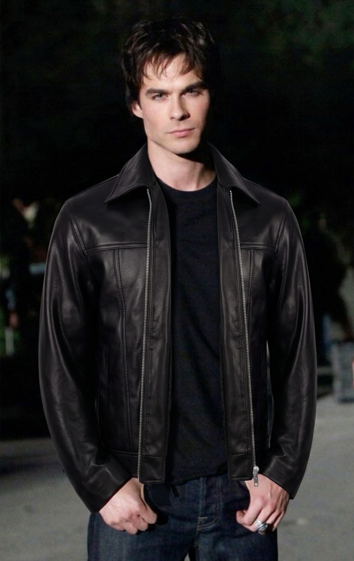 Leather jacket ( damon salvatore edition)