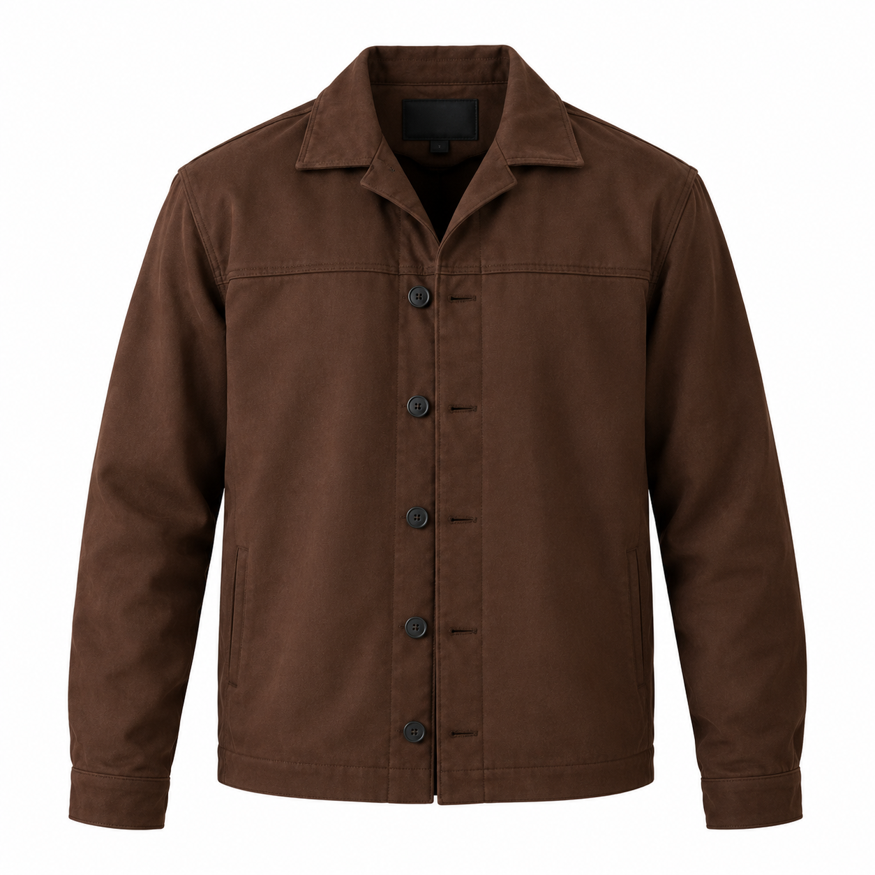 Men’s Classic Chocolate Brown Button-Up JacketMen’s Classic Chocolate Brown Button-Up Jacket