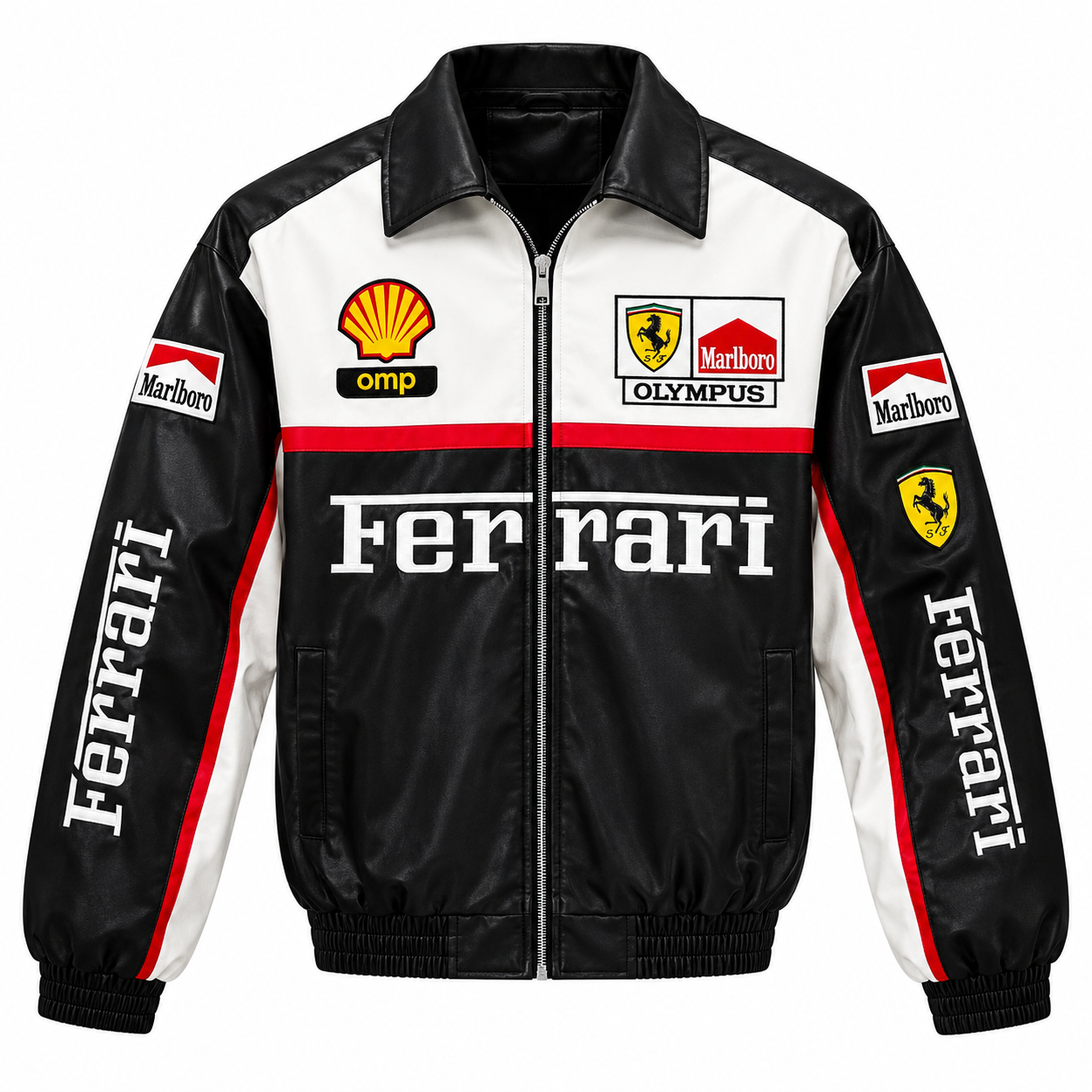 Ferrari biker Leather Bomber Jacket – Motorsport Edition — photo 1