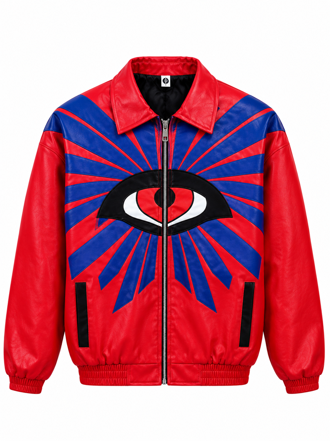Vintage Red Eye Graphic Leather Jacket — photo 1